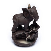 Suport backflow pentru conuri parfumate – Elefant pentru relaxare și efect de cascadă