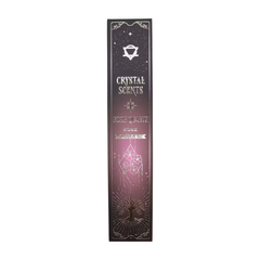 Bețișoare Parfumate cu Cristal de Cuarț Roz – Trandafir (8 buc + Cristal)