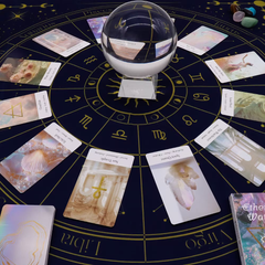 Pânză pentru Citirea Tarotului Zodiac, 75x75 cm, pentru etalări tarot și altar