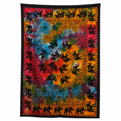 Pânză de perete Elefant Mandala pentru meditație, din bumbac, 78x112 cm