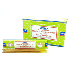 Bețișoare parfumate naturale, Satya - Iarbă de Lămâie Tropicală, 15 g, aprox 15 bucăți