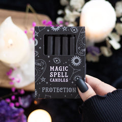 Set 12 Lumânări Negre pentru Ritualuri de Protecție