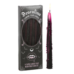 Set 4 Lumânări Conice Roz - Lacrimi de Vampir