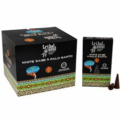 Conuri Parfumate "Fum Curgător" Tribal Soul - Salvie Albă + Palo Santo