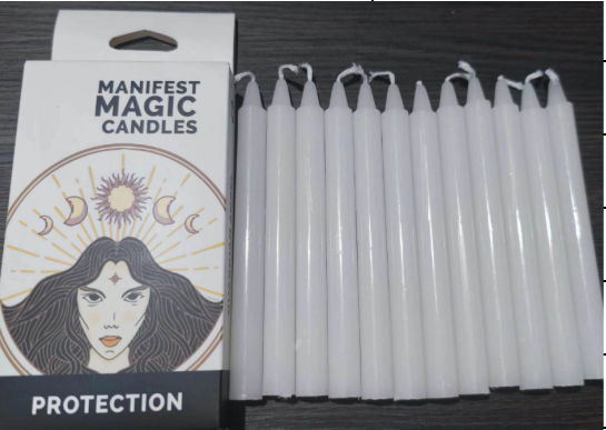 Set lumânări ivory (fildeș) ezoterice pentru ritualuri magice, practici wicca, vindecare spirituală și ceremonii de purificare energetică