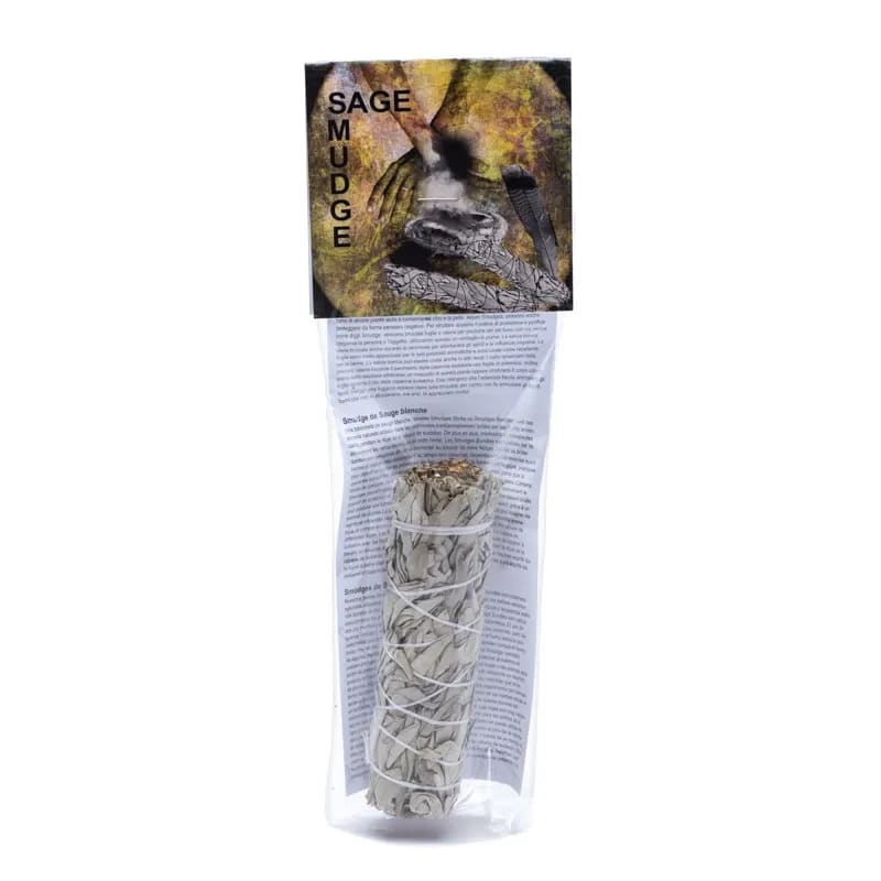 Bețișor salvie albă californiană White Sage legat manual, instrument tradițional pentru fumigații, ceremonii spirituale și curățare energetică
