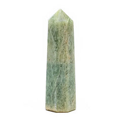 Obelisc din acvamarin (7–10 cm), calitate AA, pentru calm, comunicare, Feng Shui