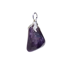 Pandantiv din ametist natural violet închis, pentru protecție energetică, echilibru emoțional (1,5–3 cm)