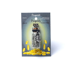Pandantiv sticluță cu Pirită și broască Feng Shui pentru prosperitate și încredere, cu șnur