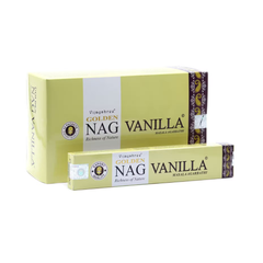 Bețișoare parfumate naturale, Golden Nag Vanilie, 15 g, aprox 15 bucăți