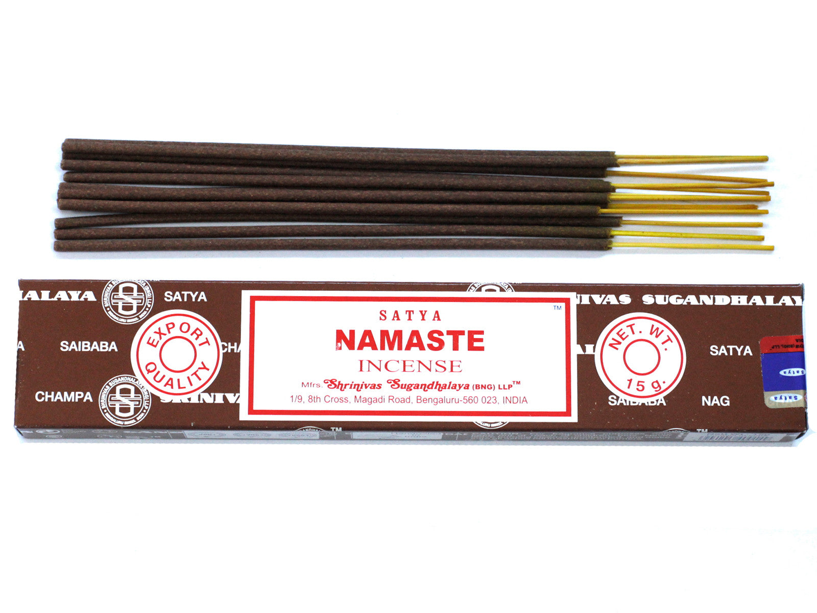 Tămâie Satya Namaste din India - 15 bețișoare parfumate naturale pentru meditație și relaxare
