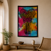 Pânză de perete Elefant pentru meditație, din bumbac, 78x112 cm