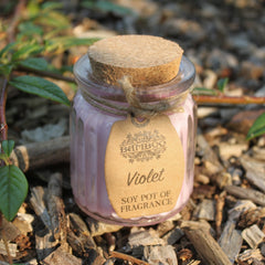Lumânare de soia cu aromă de violete