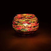 Suport din sticlă mozaic pentru lumânări tip pastilă votive