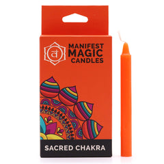 Lumânări Magice Ezoterice (pachet de 12) - Portocaliu - Chakra Sacrală