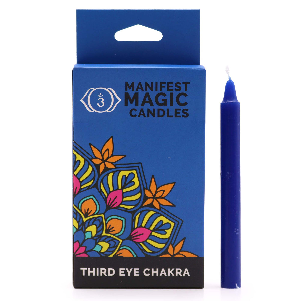 Lumânări Magice Ezoterice (pachet de 12) - Albastru Închis - Chakra al Treilea Ochi