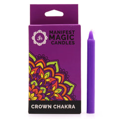 Lumânări Magice Ezoterice (pachet de 12) - Violet - Chakra Coroanei