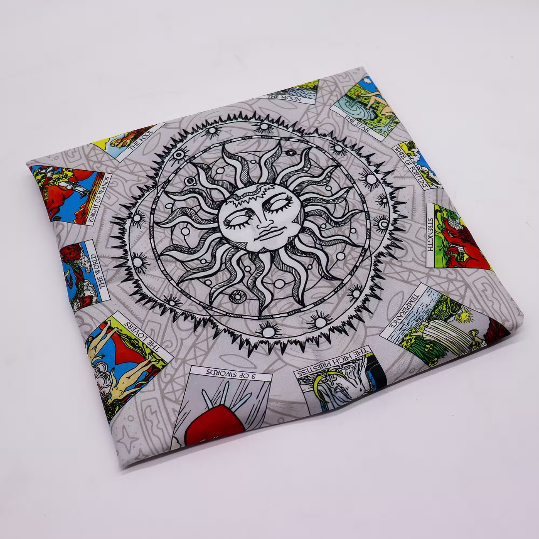 Pânză pentru Citirea Tarotului Arborele Vieții, 75x75 cm, pentru etalări tarot și altar