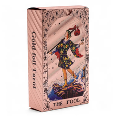 Cărți de Tarot Faze Lunare cu folie Rose Gold, 78 cărți, cu broșură explicativă inclusă