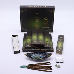 Bețișoare Parfumate cu Cristal de Aventurin – Ciocolată (10 buc + Cristal)