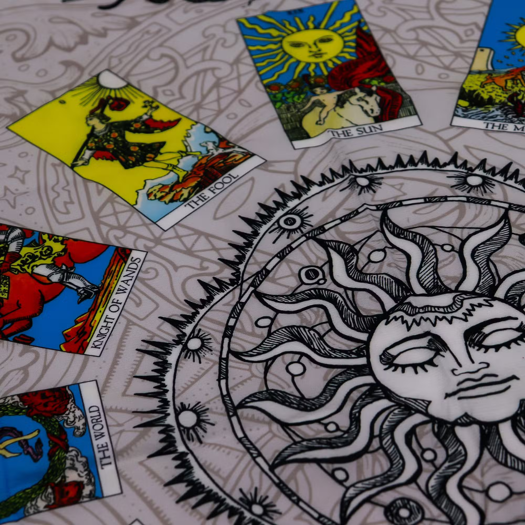 Pânză pentru Citirea Tarotului Arborele Vieții, 75x75 cm, pentru etalări tarot și altar