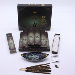 Bețișoare Parfumate cu Cristal de Labradorit – Arruda (10 buc + Cristal)
