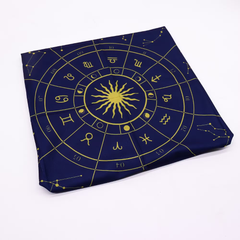 Pânză pentru Citirea Tarotului Zodiac, 75x75 cm, pentru etalări tarot și altar