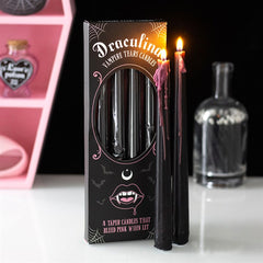 Set 4 Lumânări Conice Roz - Lacrimi de Vampir