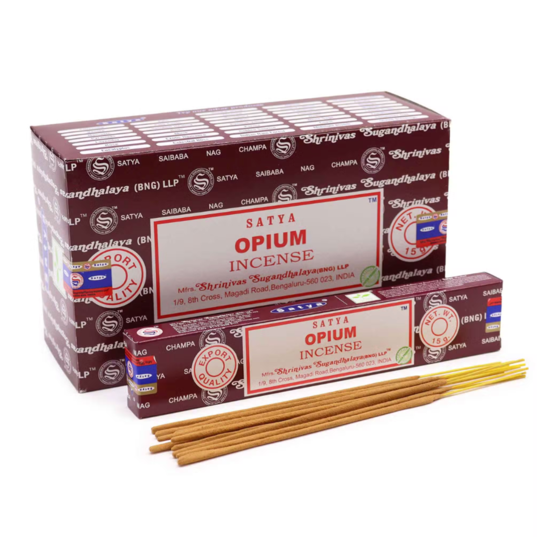 Bețișoare parfumate Naturale Satya - Opium, 15 g, aprox 15 bucăți