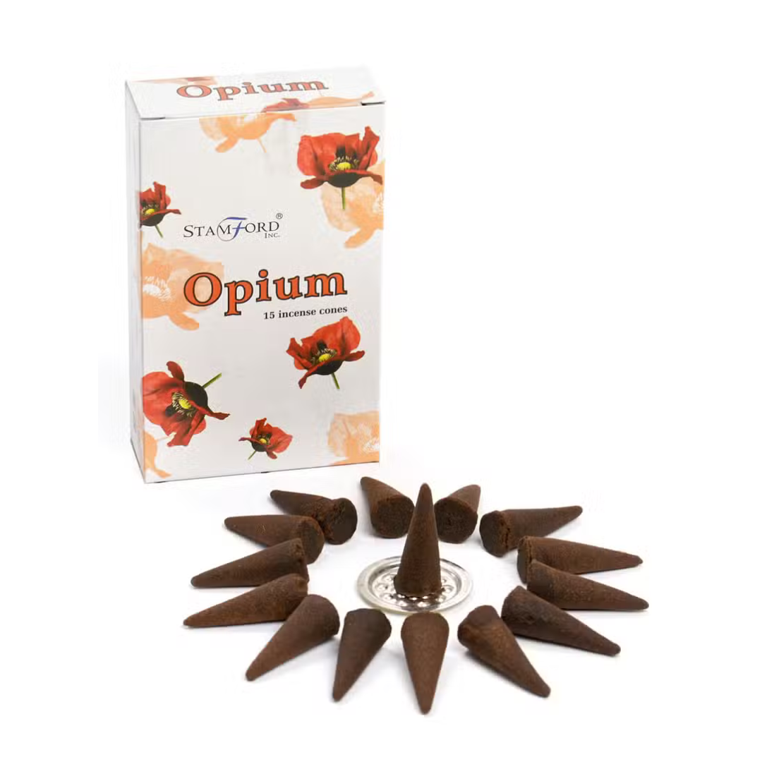 Conuri Parfumate Opium, 15 Conuri + Suport inclus
