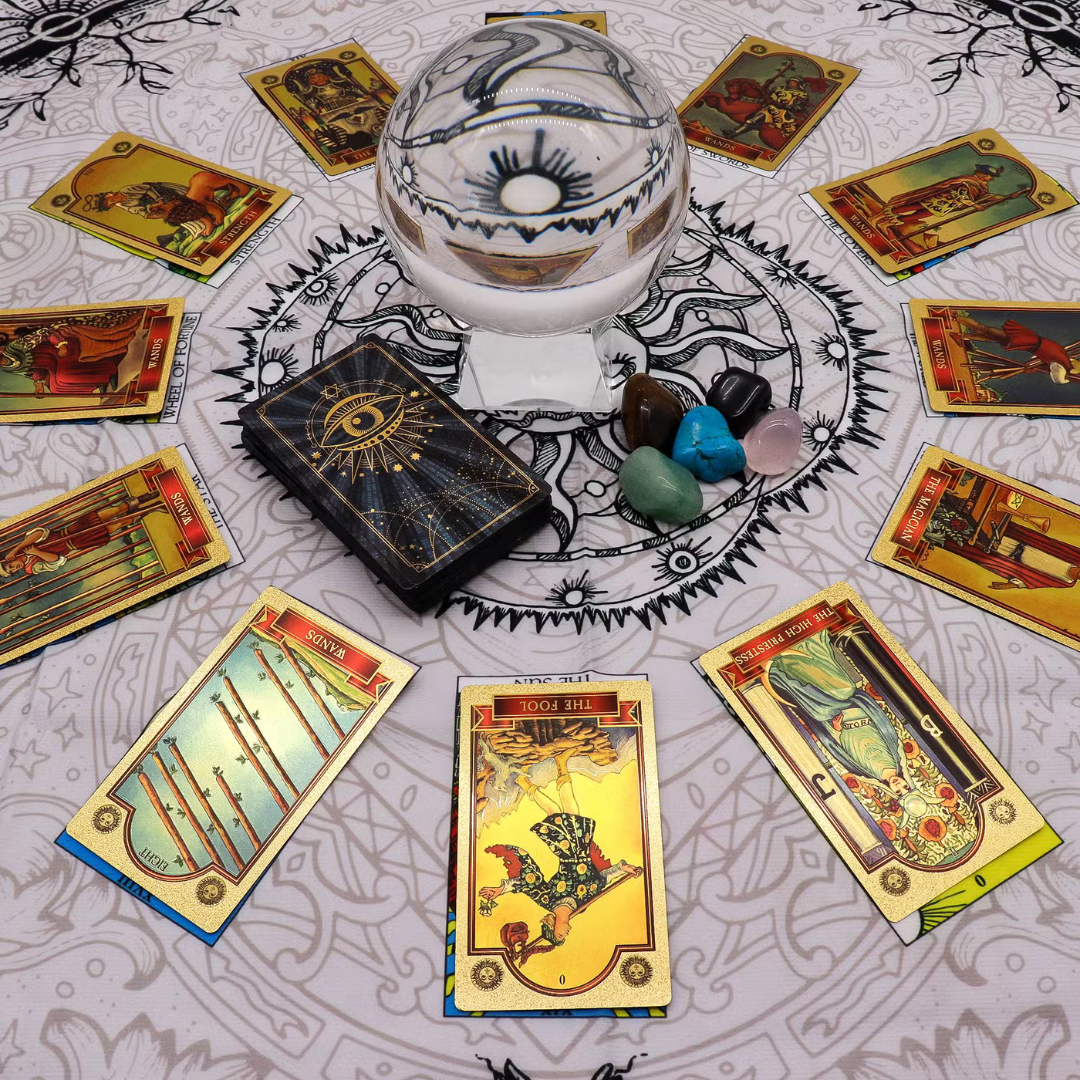 Pânză pentru Citirea Tarotului Arborele Vieții, 75x75 cm, pentru etalări tarot și altar