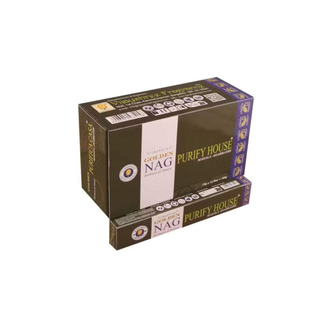 Bețișoare parfumate naturale Golden Nag – Purifică Casa, 15 g (aproximativ 15 bețișoare)