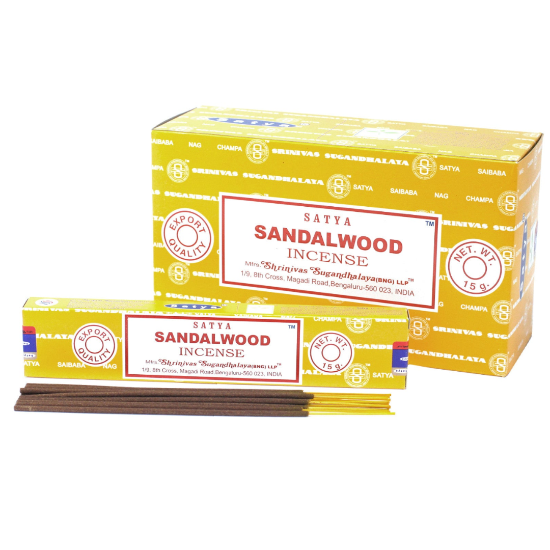 Bețișoare Parfumate Naturale Satya - Lemn de Santal 15 g, aprox 15 bucăți