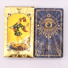 Cărți de tarot Ochiul Atotvăzător în limba engleză cu Arcana Majoră și Arcana Minoră