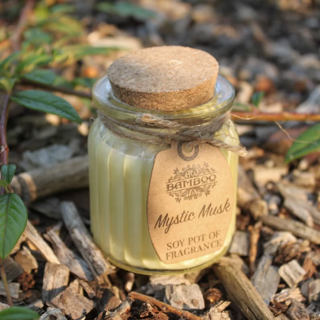 Lumânare parfumată din soia cu aromă de mosc mistic