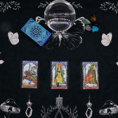 Pânză pentru Citirea Tarotului Magie Străveche, 75x75 cm, pentru etalări tarot și altar