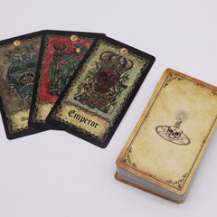 Cărți de Tarot cu Ghid Requiem Arcana, 78 de Cărți cu Ilustrații Gotice și ghid inclus