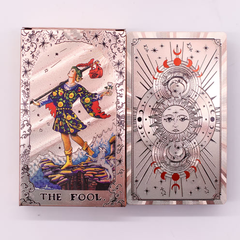Cărți de Tarot Faze Lunare cu folie Rose Gold, 78 cărți, cu broșură explicativă inclusă