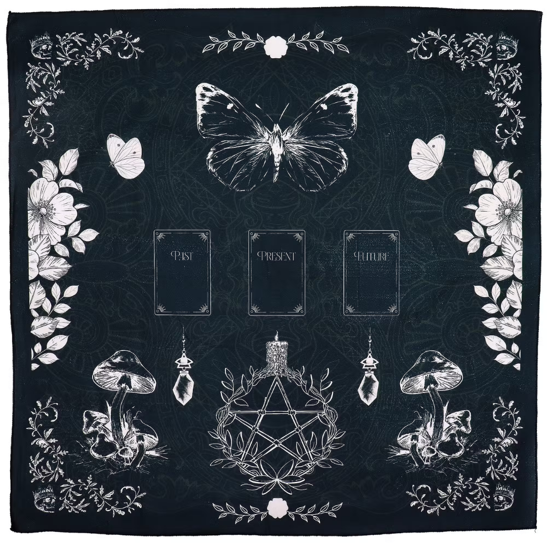 Pânză pentru Citirea Tarotului Magie Străveche, 75x75 cm, pentru etalări tarot și altar