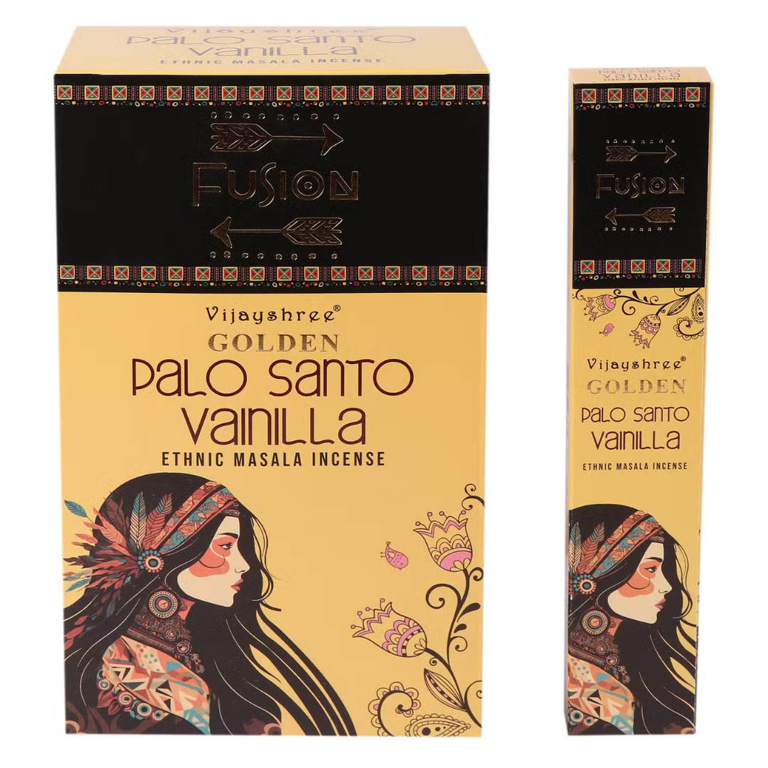 Bețișoare parfumate Golden Palo Santo și Vanilie pentru o atmosferă caldă și primitoare