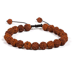 Brățară/Mala ajustabilă din Rudraksha 5 Mukhi, pentru calm, disciplină și practică spirituală