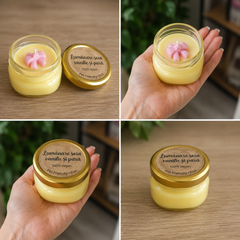 Lumânare Parfumată „Blândețe” din Ceară naturală de Soia – Vanilie și Pară (200 g)