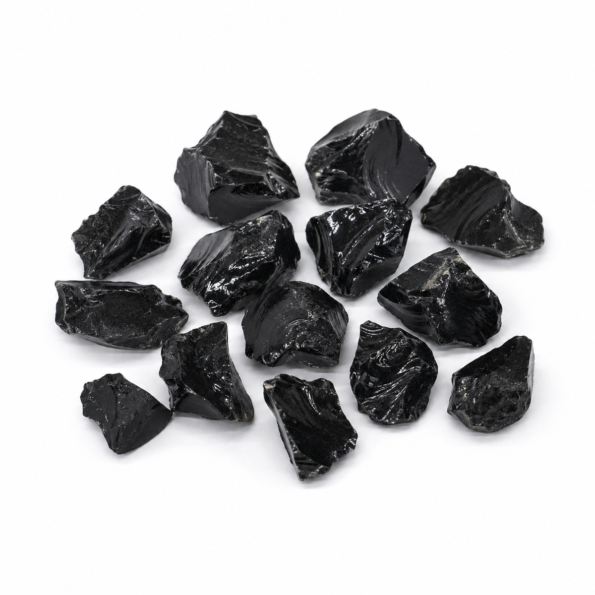 Cristal Brut Obsidian Negru Mediu pentru protecție, împământare și claritate interioară