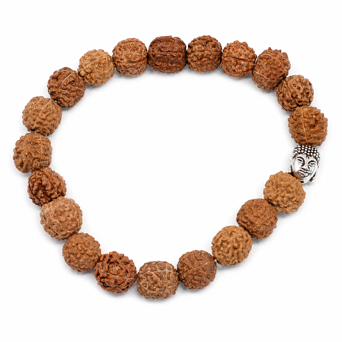 Brățară Rudraksha Buddha Mala naturală - pentru meditație, protecție și echilibru emoțional