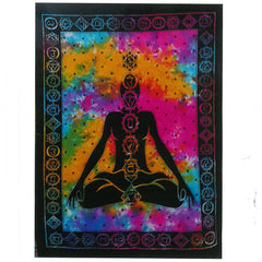 Pânză de perete Chakra Buddha pentru meditație, din bumbac, 78x112 cm
