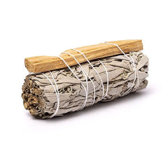 Mănunchi de Salvie Albă cu Palo Santo pentru fumigații și ritualuri de purificare energetică, aprox. 11 cm