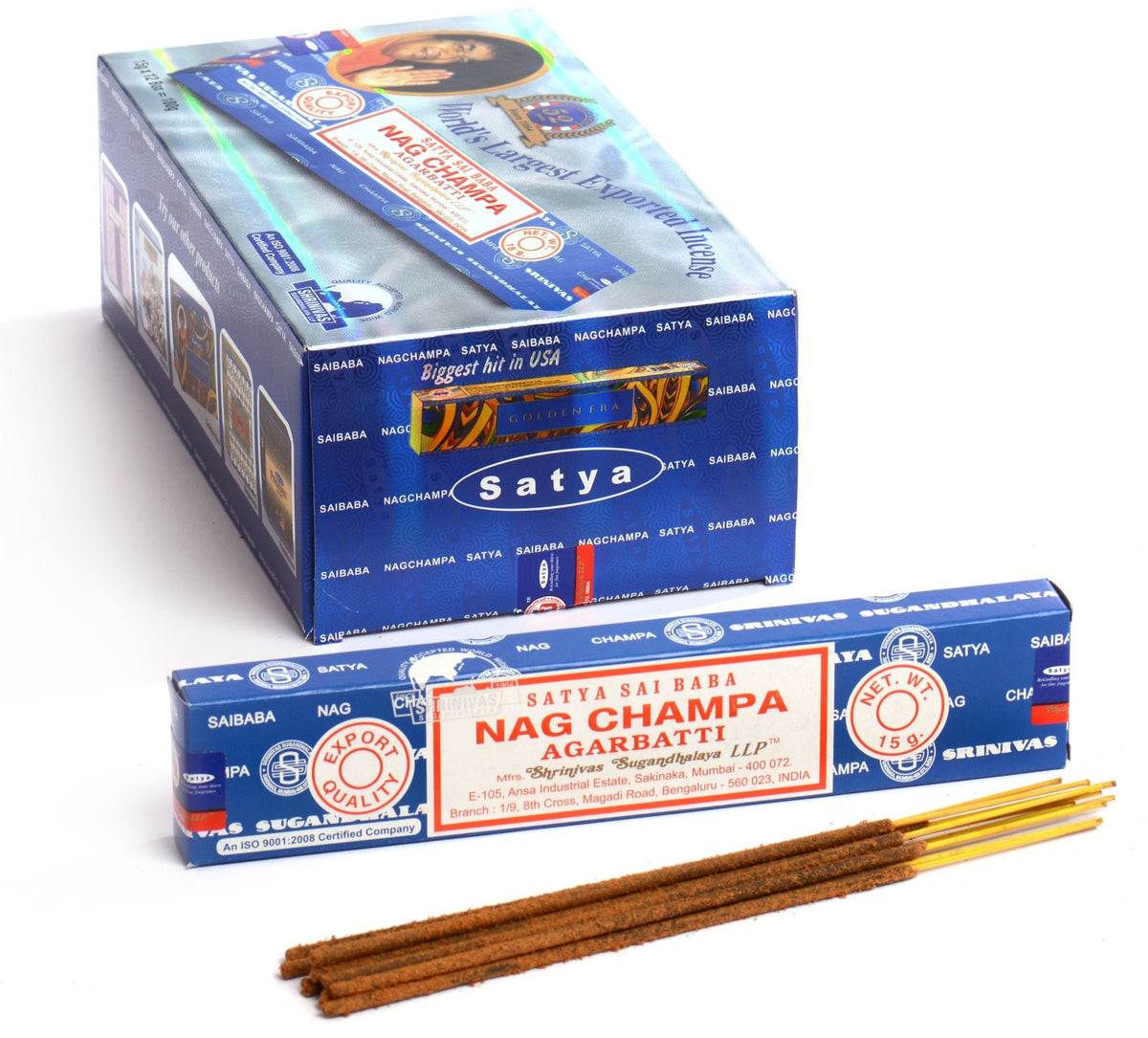Bețișoare parfumate naturale, Satya Nag Champa, 15 g, aprox 15 bucăți