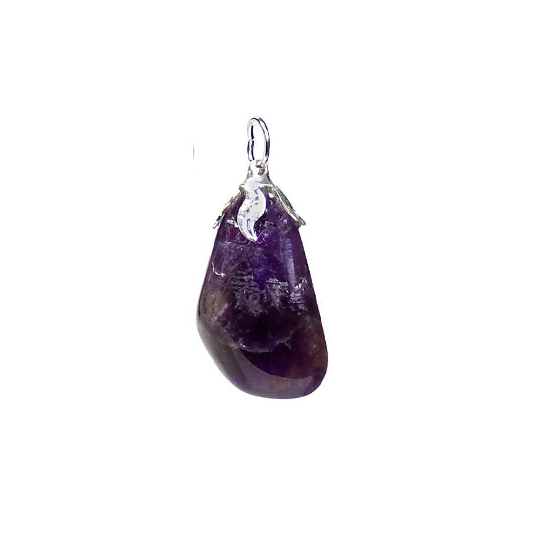 Pandantiv din ametist natural violet închis, pentru protecție energetică, echilibru emoțional (1,5–3 cm)