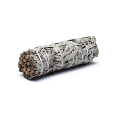 Salvie albă White Sage smudge stick natural 10cm legat manual, mănunchi pentru purificare spirituală, eliminare energii negative și fumigații
