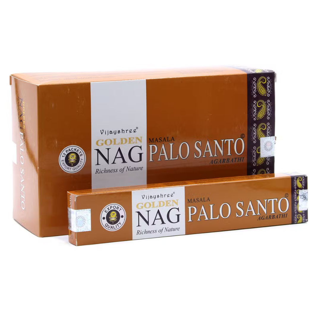 Bețișoare parfumate naturale, Golden Nag Palo Santo, 15 g, aprox 15 bucăți